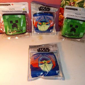 Assorted BOYS CLOTH Face Mask Bundle of 4 Packs, 12 IN TOTAL, NEW!